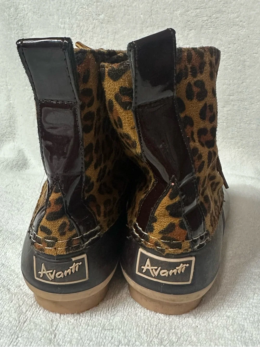 Girl’s Leopard Print Duck Boots - Brown/Black